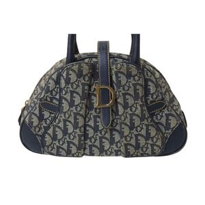 Dior Double Trotter Navy Christian Blue Saddle Bag